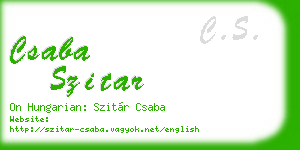 csaba szitar business card